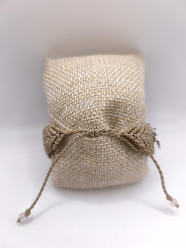 Bracelet macramé quartz rose