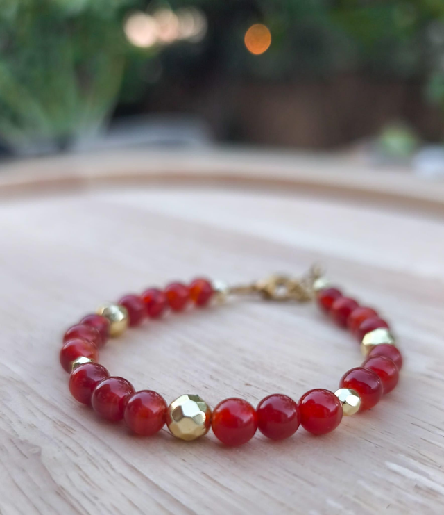 Bracelet Louise Cornaline rouge 