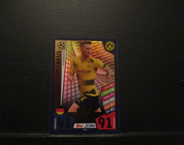 Marco Reus - UEFA Champions League Match Attax 2017/18 Gold Limited Edition Original Trading Card #LE5G