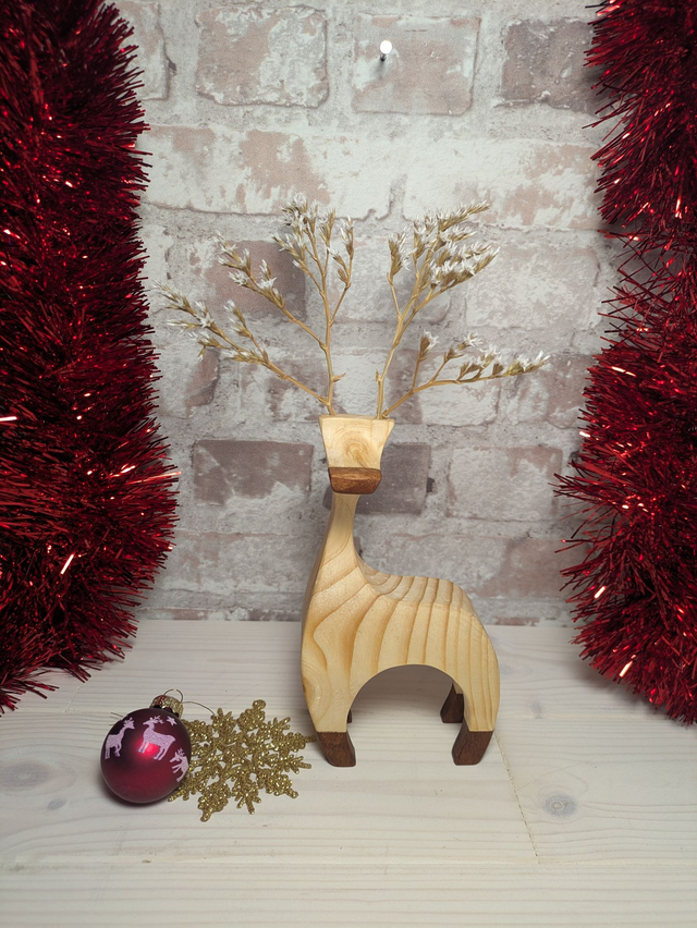 Wooden Reindeer - Sea Lavender Antlers