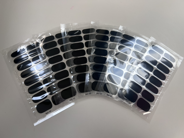 Matt black nail stickers set 