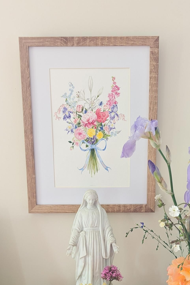 Aquarelle Bouquet Ave Maria
