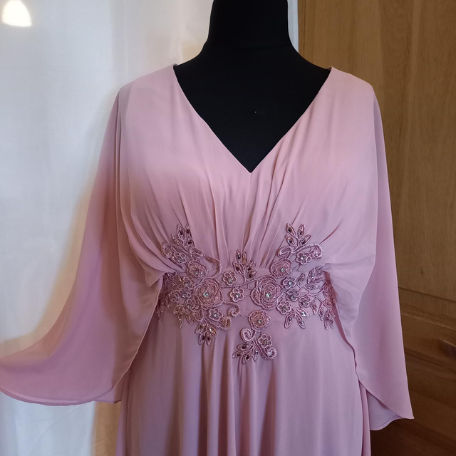 Robe de soirée longue grande taille vieux rose