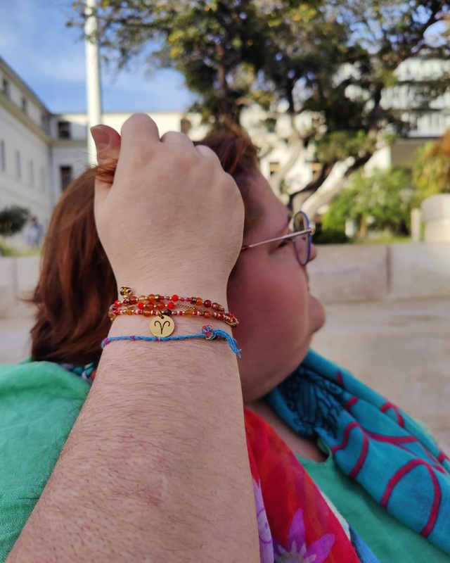 Bracelet Astro Bélier & Cornaline - Rouge