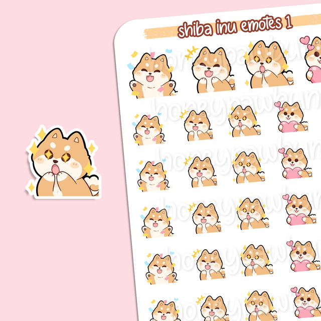 Shiba Inu Emotes No. 1 Sticker Sheet - ST2315