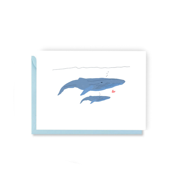 Whale little One - Illustrated New Baby Card  