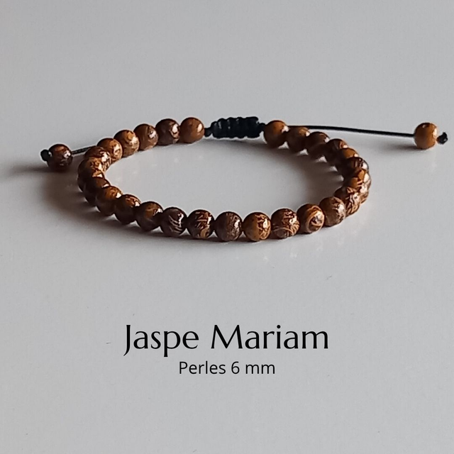 Bracelet ajustable en Jaspe Mariam (Jaspe peau d'éléphant)