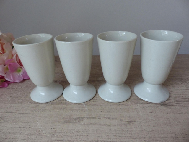 Ensemble de 4 mazagrans 'métiers du Vieux Paris', lot de quatre mugs, tasses, verres à café vintage décoration maison cuisine tradition