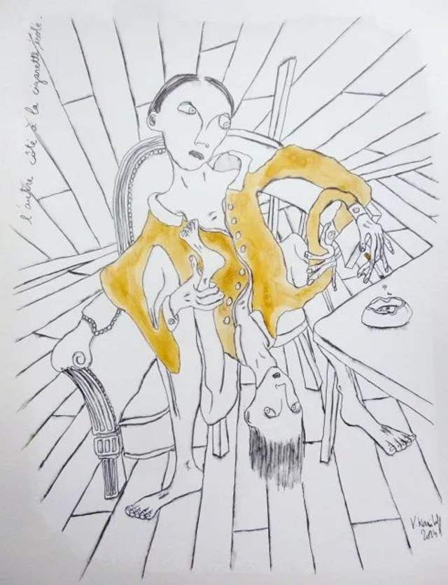 L'autre côté à la cigarette, isolé