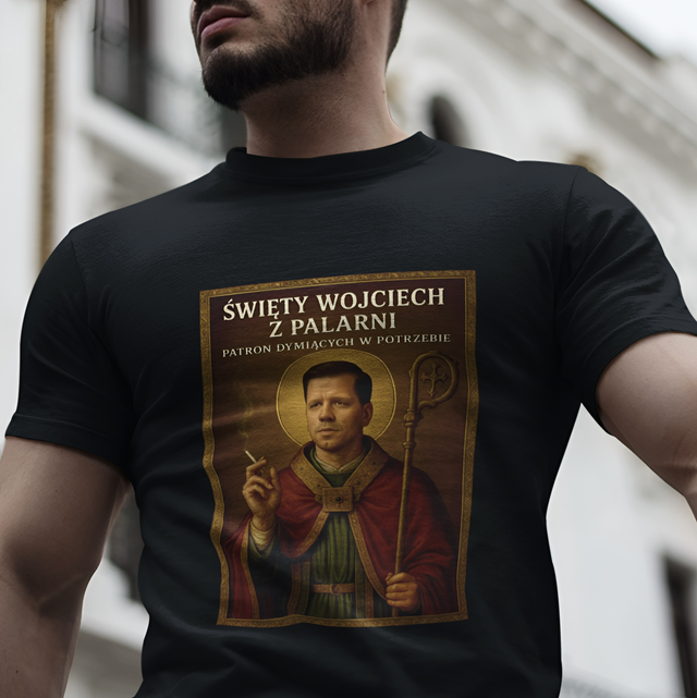 T-shirt męski Święty Wojciech z Palarni 
