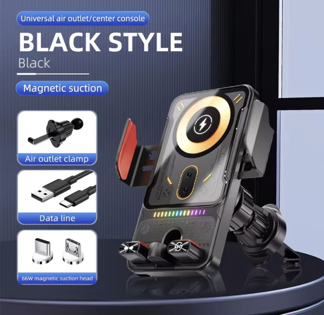Support de Téléphone de Voiture avec Chargeur Sans Fil 15W à Serrage Automatique