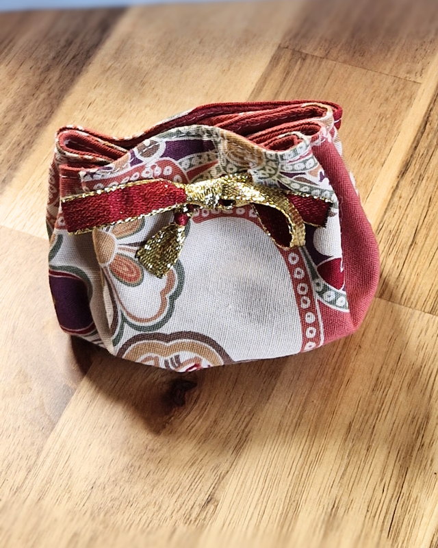 Bourse petite - rouge fleurs