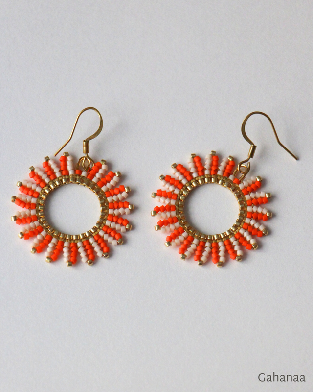Sarah, boucles d'oreille couleur orange