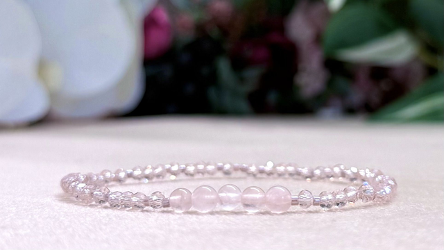 Bracelet | Quartz Rose - Éléments Facettés
