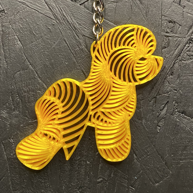 3D - Keychain Bichon Gold Yellow