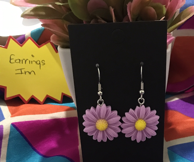 Purple Dangling Earrings-PUR47
