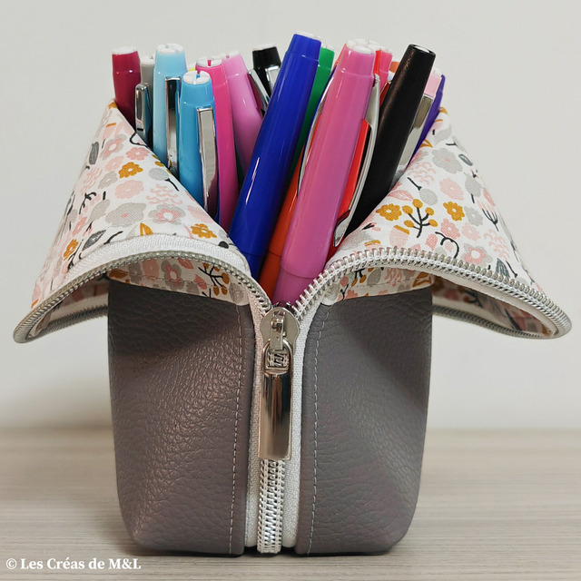 La Trousse Pot à Crayon Fleurs R&G / Gris