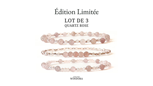 Bracelet | Quartz Rose - Collection | Lot de 3