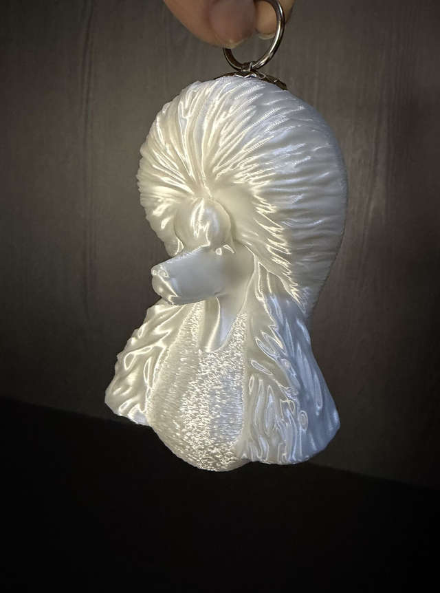 Poodle White Silk