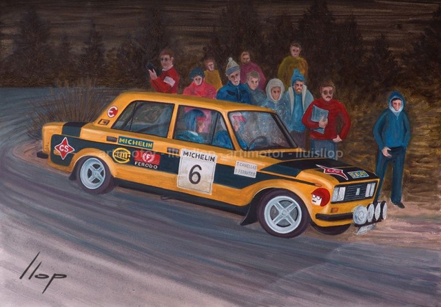 Artimotor Giclée 48x33 (numerada) - 1977 Salvador Cañellas (Seat FU Gr4) rally RACE