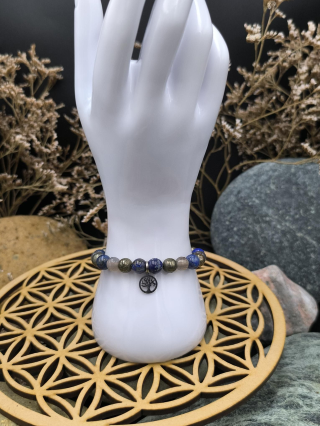 BP.034 Bracelet petit arbre de vie lapis-lazuli 