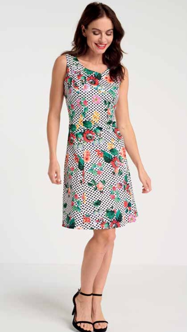 Smashed Lemon värikäs kukkamekko arkeen ja juhlaan,  koko XS ja M