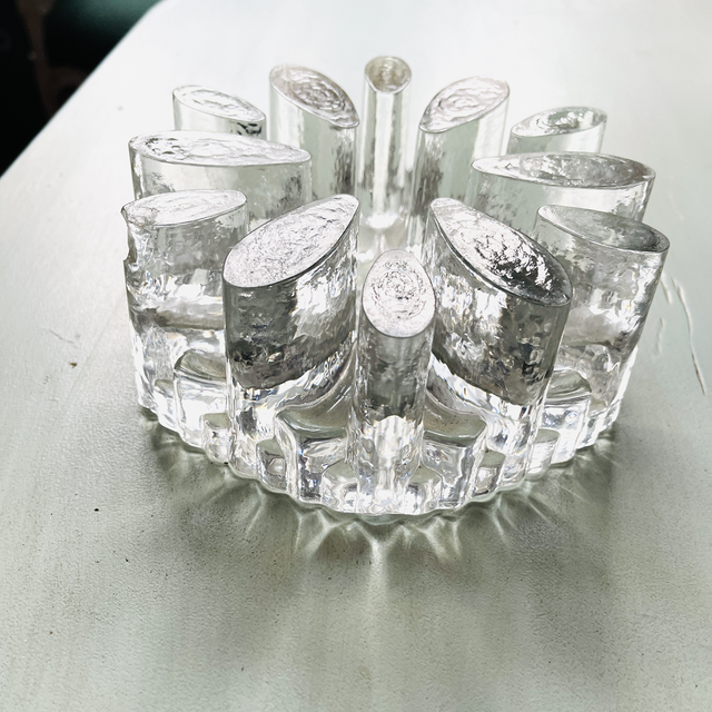 Designer Stövchen 1970er Jahre Glas von George Shutte Glaskunst Eisberg