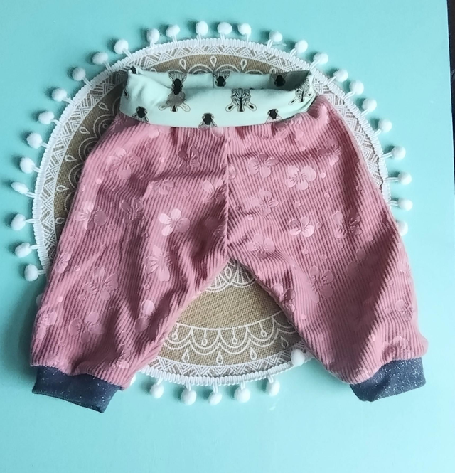 C*      6/9 MOIS Pantalon confort VELOURS FLEURS