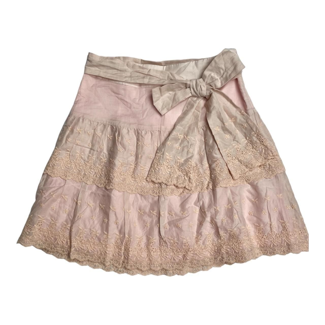 Coquette Japanese Brand Pink And Dusky Pink/beige Mini/midi Skirt 