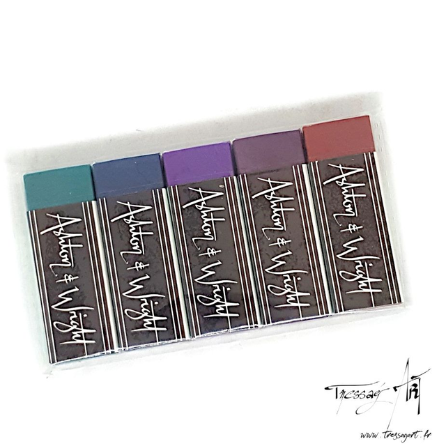 ASHTON &amp; WRIGHT - LOT DE 5 GOMMES - COULEURS MINUIT - AW009