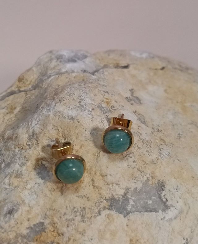 Clous d&#039;oreilles en amazonite
