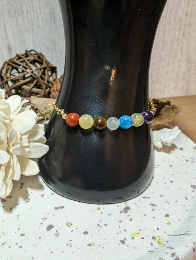Bracelet 7 Chakras perles 6mm
