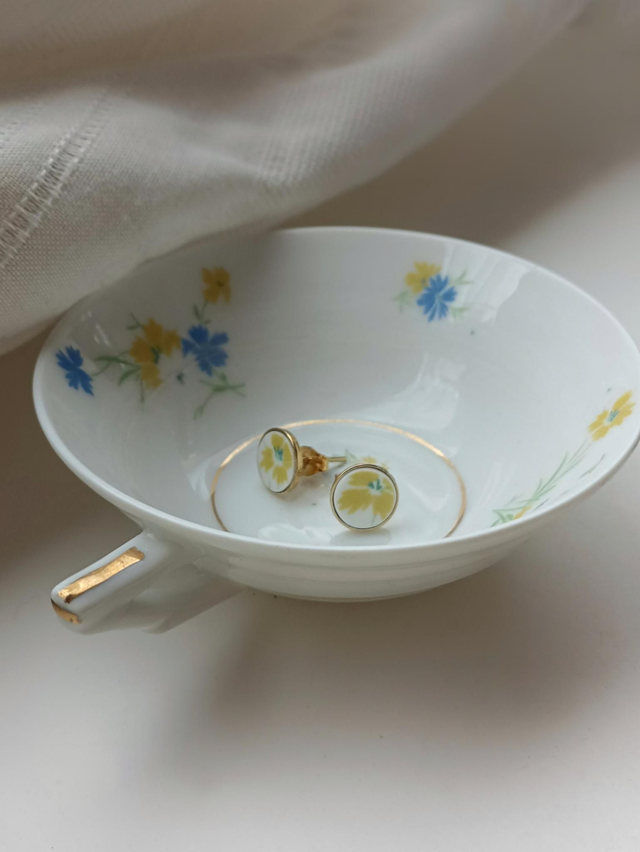 Boucles d&#039;oreilles simples - porcelaine - Chapus et Fils Limoges - no.1