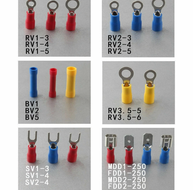 480 Cosse Electrique plates Connecteurs Isolées à Sertir Assortiment sertissage