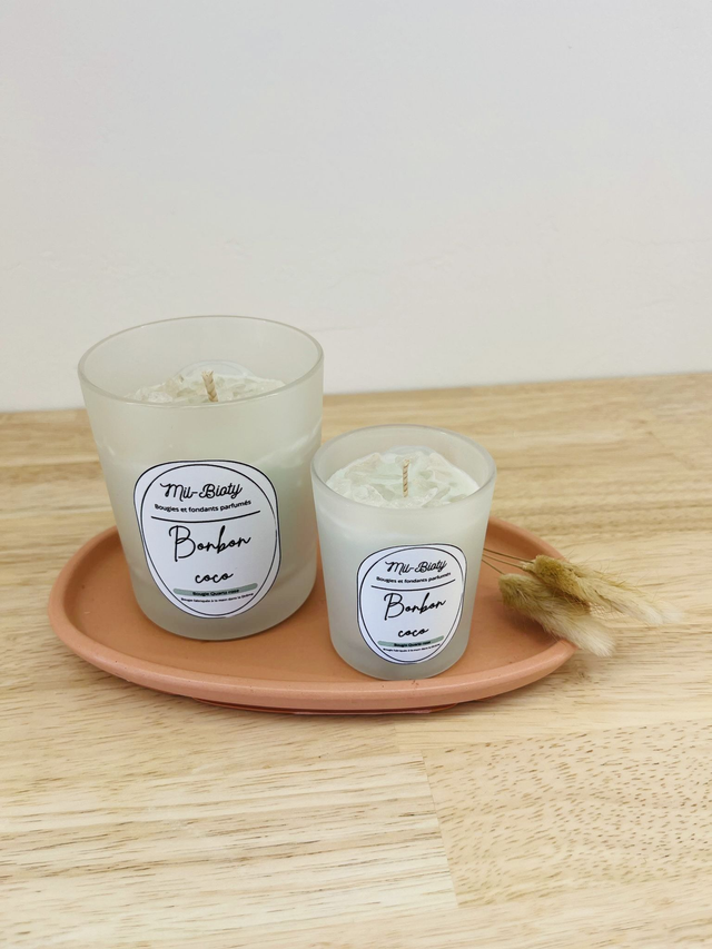 Bougie Quartz rose : Bonbon coco