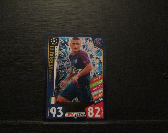 Marco Verratti - UEFA Champions League Match Attax 2017/18 Original Trading Card #411