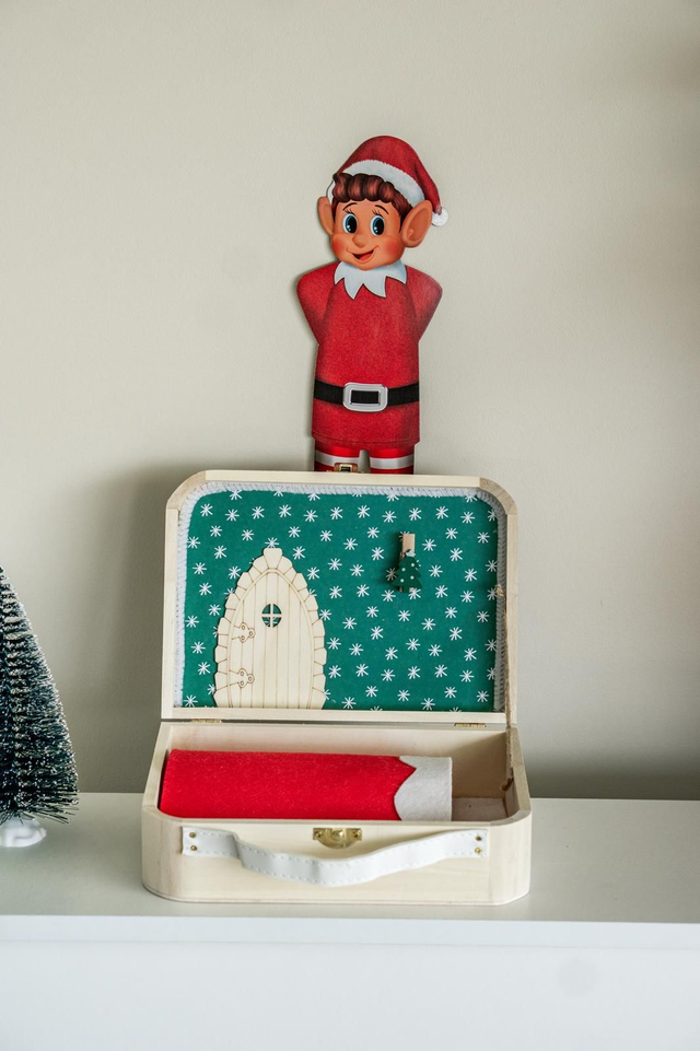 Mini valise magique - motif flocons verts