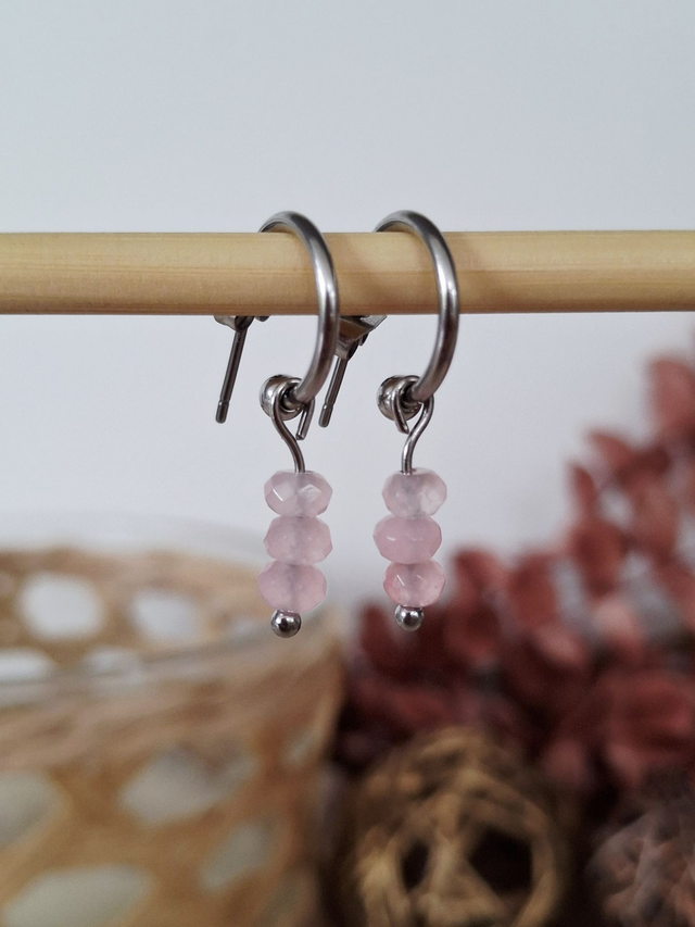 Pampilles Jade rose (sans créoles)