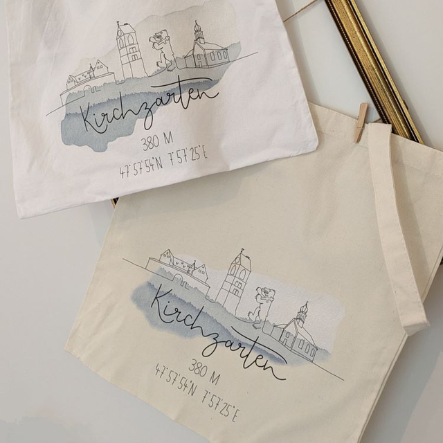 Stofftasche "Line Art Orte"