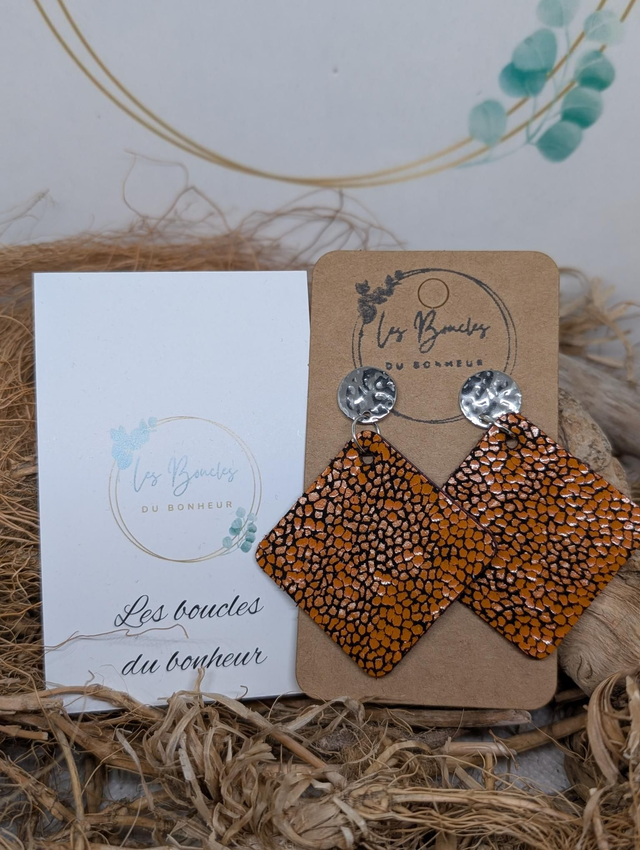 Boucles d'oreilles Chouquette orange chou004