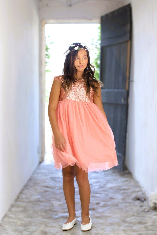 Robe à Sequins Rose gold | Stella