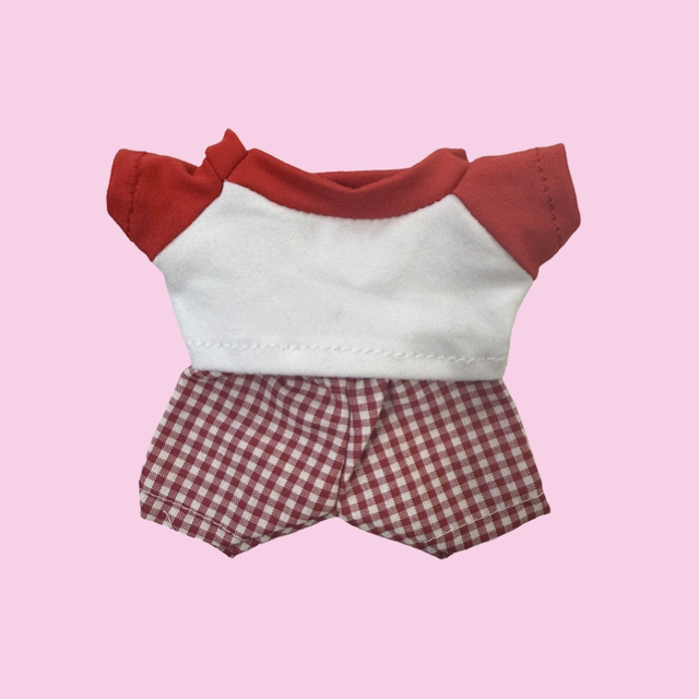 17cm Doll Costume (Red Pyjama)