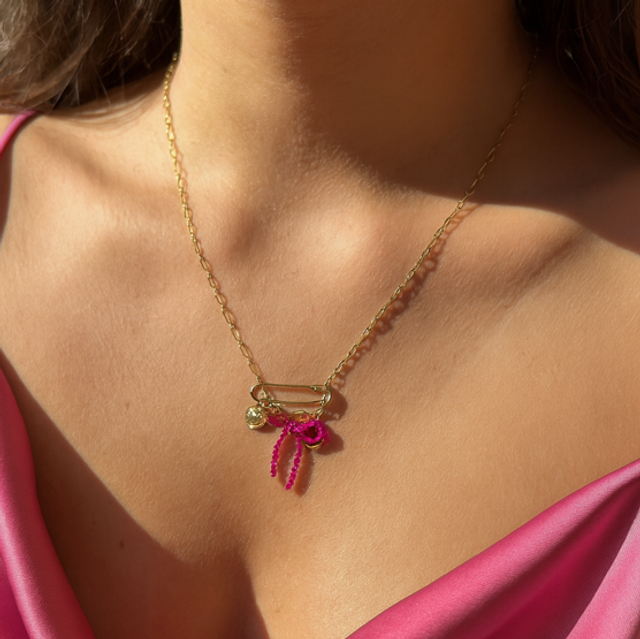 Ketting strik roze