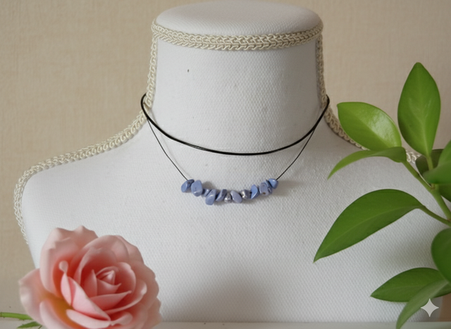 Collier Pierres bleues