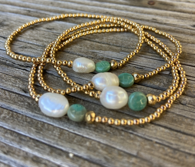 Bracelet Duo Pastille Turquoise verte 