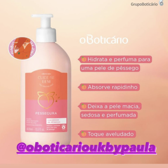 Cuide-se Bem Loção Hidratante Corporal Pessegura 400ml