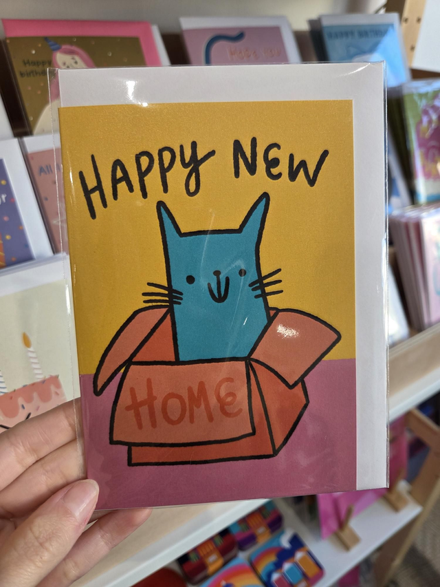 Happy New Home - Cat In A Box Greetings Card - MD-041