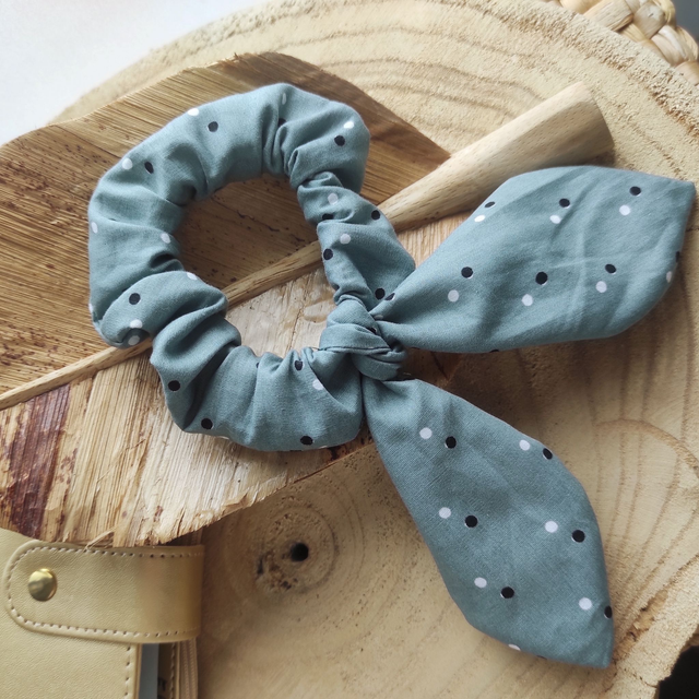 Chouchou foulard coton fleur minimaliste