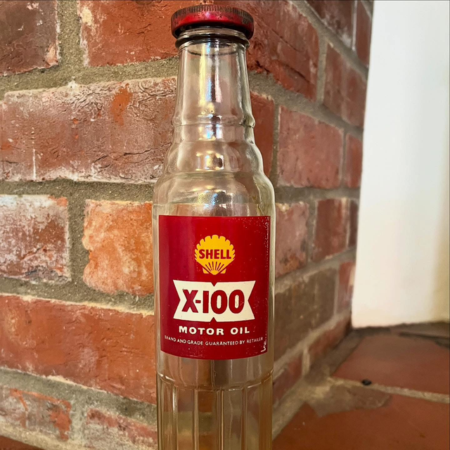 1950’s Shell X-100 One Pint Motor Oil Bottle