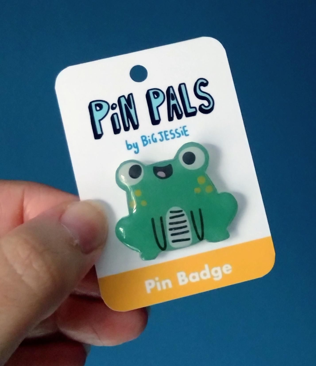 Happy frog pin badge